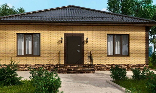 Проекты одноэтажных домов из кирпича | Строй-Длг - Долгопрудный от 3600 рублей